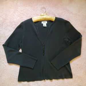 Ladies Talbot's Black Cardigan Sweater Size M